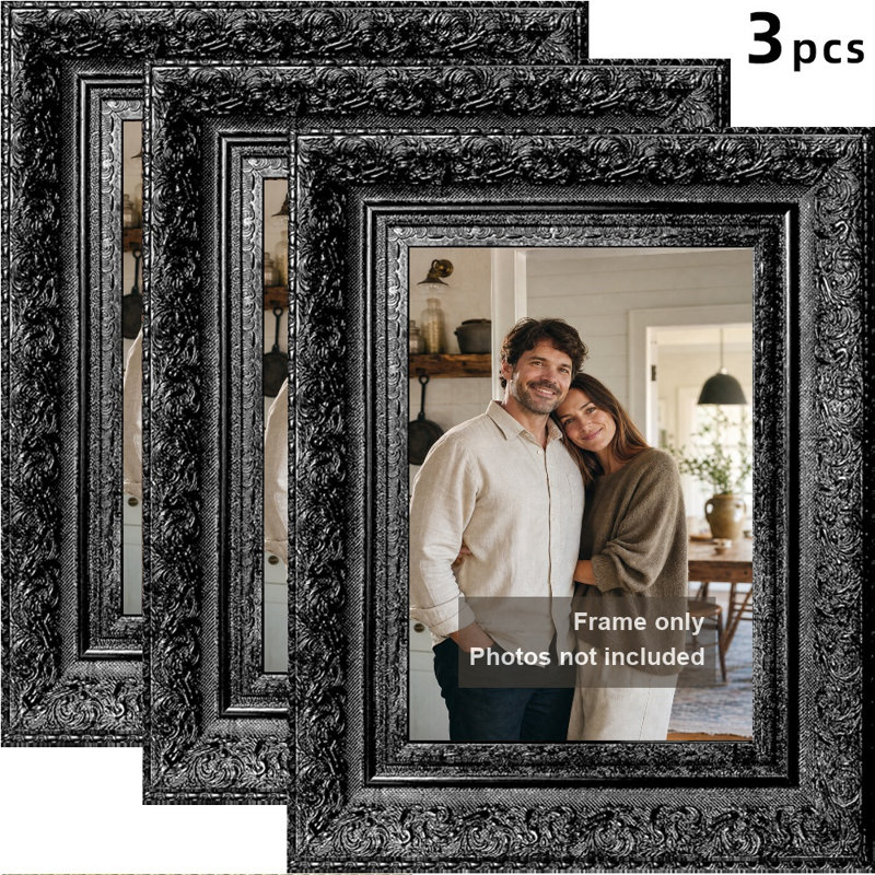 Cadre 3 pièces 5 "x 7" noir pour table pour cadeaux de mariage