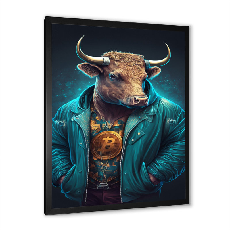 «Hasset Fancy Bitcoin Bull with Bitcoin Chain I», reproduction sur toile, H 20 po x l 12 po x P 1 po