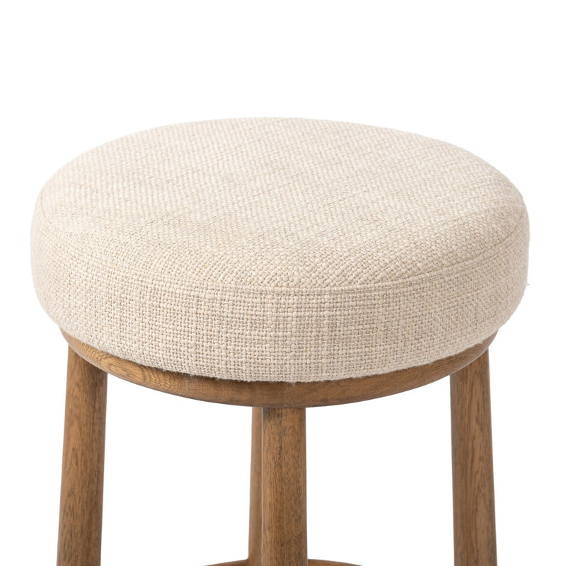 STARIA Swivel Upholstered Bar Stool with Solid Wood Frame