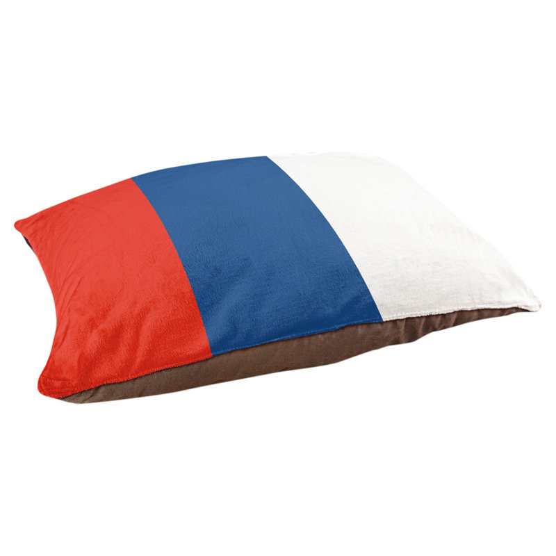 Toronto Pet Bed, Large (40" L x 50" W), Red/Royal Blue/White