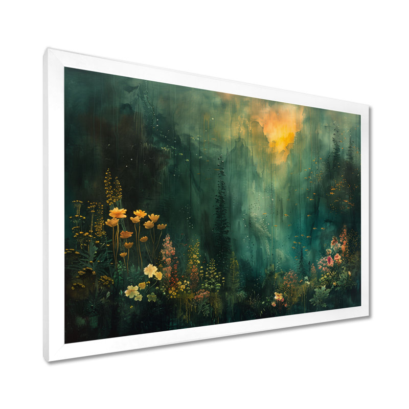 Forêt verte «Enchantment Forest», impressions encadrées, H 24 po x l 32 po, Toile avec cadre photo, Blanc