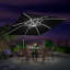 120'' Double Top Solar Powered Led Lighted Square Cantilever Umbrella With Wheeled Base,Black-198721277
