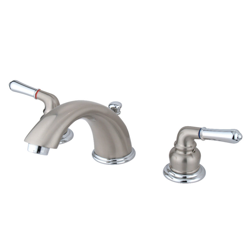 Robinet de salle de bain espacé Kingston, Nickel brossé / chrome poli