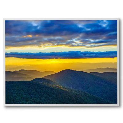 Golden Sunset At Blue Ridge Mountains Asheville, North Carolina Print by Brian Mc Clean