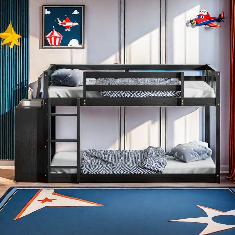 Julye Kids Bunk Bed with Drawers, Full, Espresso