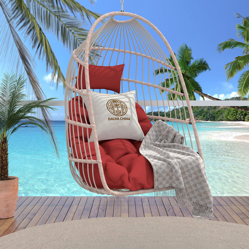 Chaise suspendue en rotin pour l'extérieur PE, Rouge