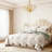 King Size 9-Piece Sage & Floral Quilted Bedding & Curtain Set (King) - Microfiber Bedspread + Sheer Drapes-117097609-128614337