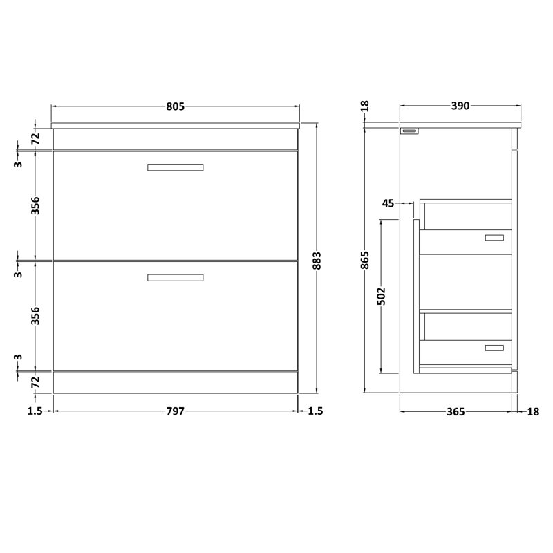 Stollings Free-Standing Vanity Unit Base Only, Gloss Grey