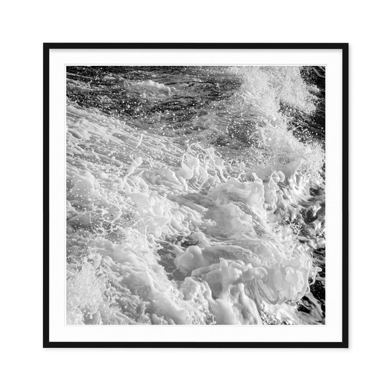 White Water - Picture Frame Photograph on Paper , 30" H x 30" W, Black Framed