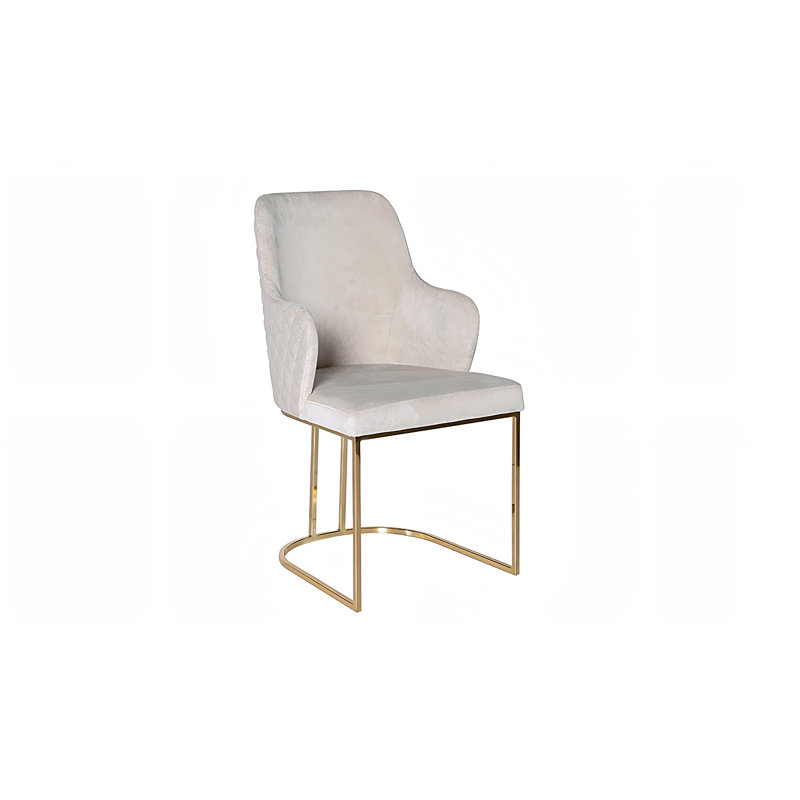 Fauteuil rembourré en tissu blanc