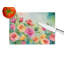 Roses in Watercolor Glass Cutting Board Large