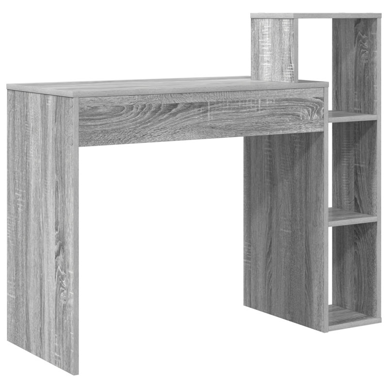 Computer Desk Particle Board Medium Shelving, Grey Sonoma