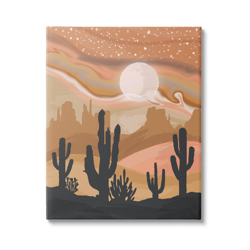 Paysage de tempête de sable Cactus Canyon, Plaque murale, H 16 po x l 16 po x P 1,5 po