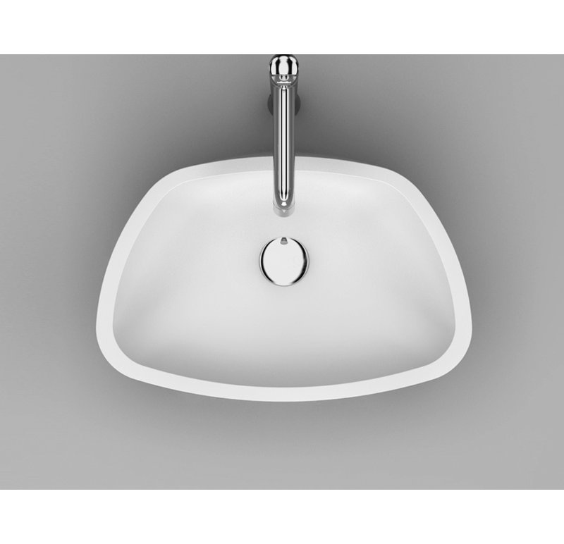 Unique 20.1'' L Bathroom Sink, White Polish