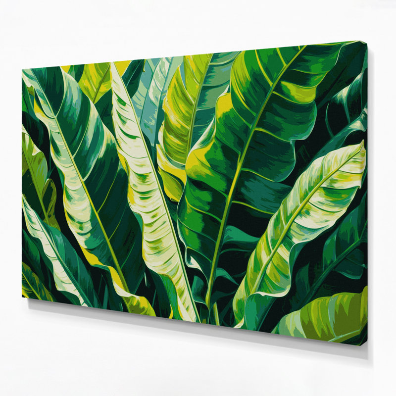 Botanical Banana Leaves Green Canvas Wall Art, 11" H x 14" W