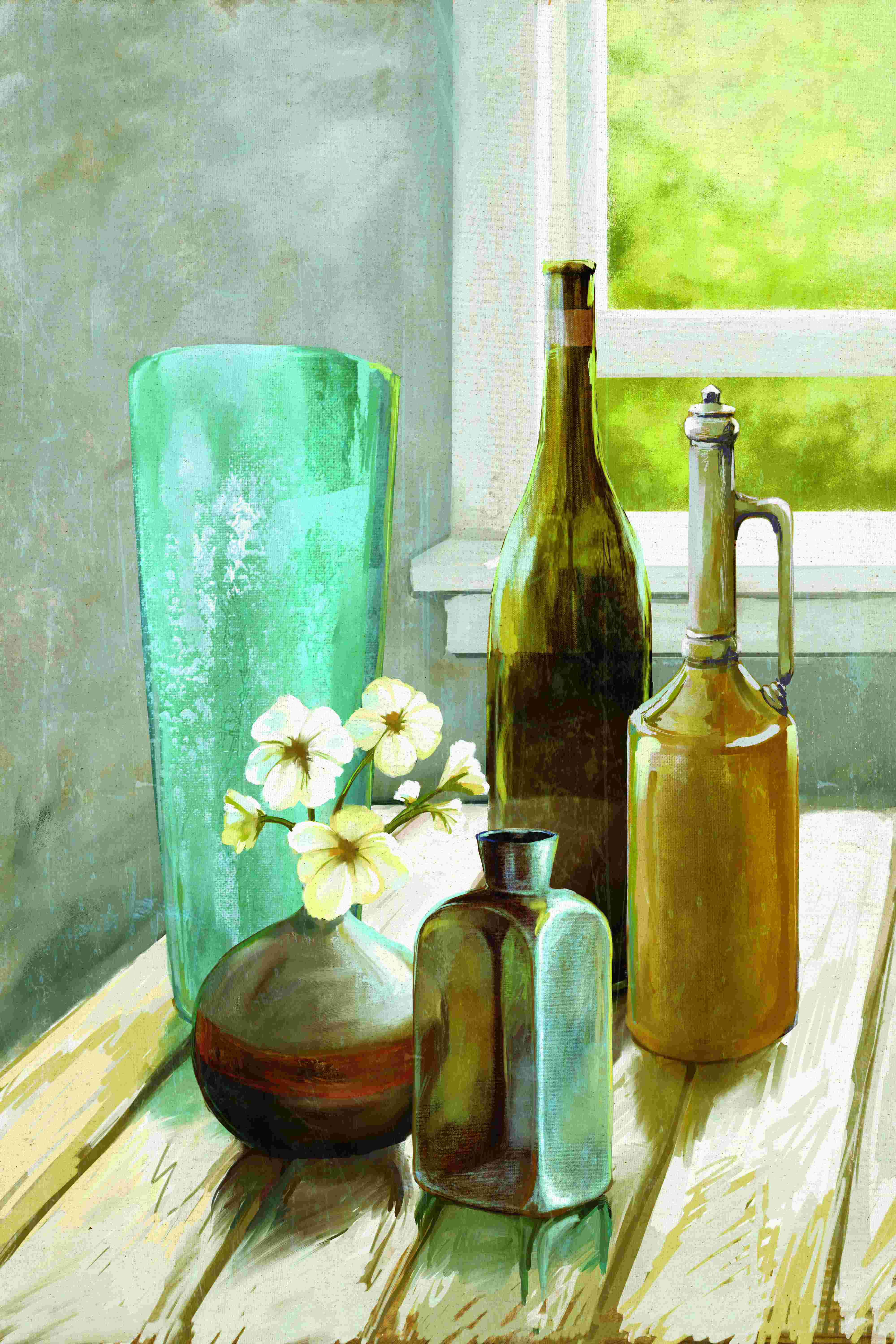 Simple Flowers Simple Vase - Wrapped Canvas Painting Winston Porter Size: 20 H x 20 W x 1.25 D