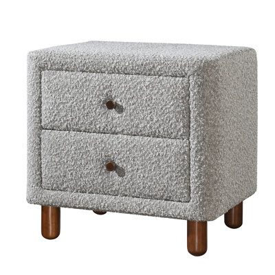 Table de chevet 2 tiroirs Grey Boucle