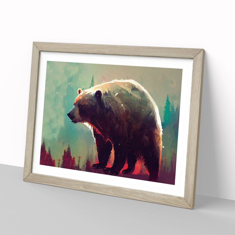 Bear - Framed Print, Oak