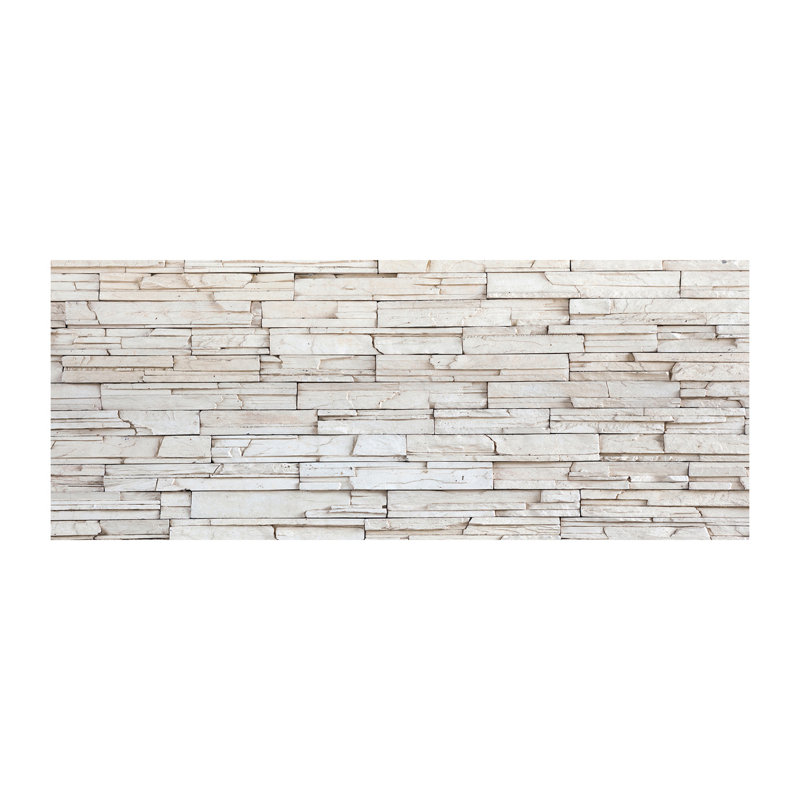 White Wall Of Stone - No Frame Print, Glass, 70cm H x 100cm W