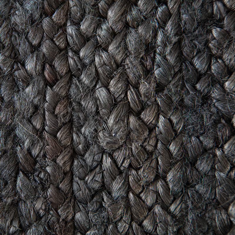 Tapis gris anthracite en jute / sisal tressé à la main Gage, Rectangle 3 pi x 5 pi