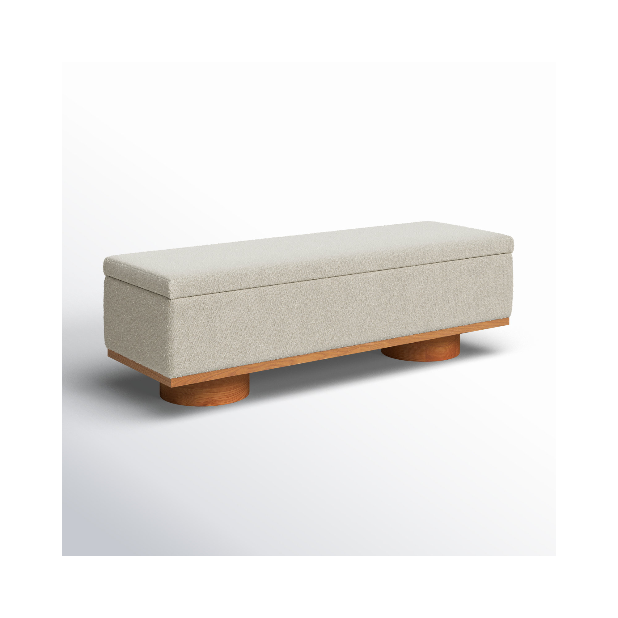 Morje Storage Bench, Natural, Cream Boucle