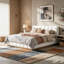 Grand lit plateforme tapissier Boucle-547732559