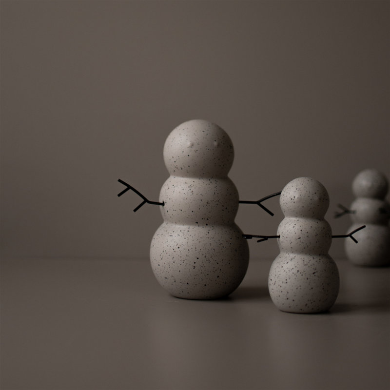 Ceramic Snowman Mole Dot, 4.33'' H x 2.76'' W x 2.76'' D
