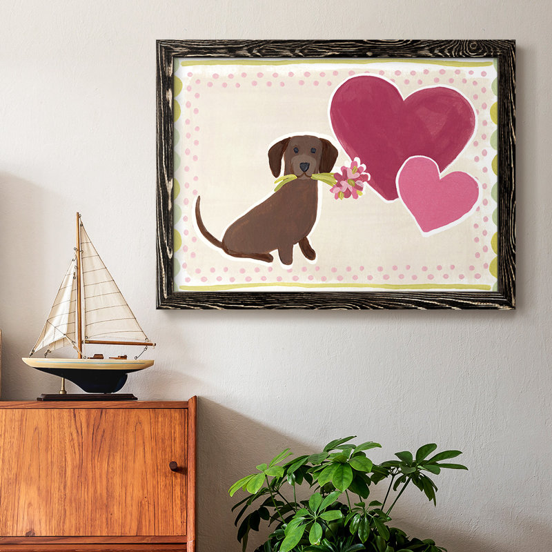 Dachshund Delight Collection, peinture sur toile encadrée, Noir, H 28 po x l 42 po x P 1,5 po