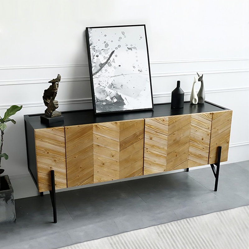 Meuble télé Modern Burlywood, H 27,56 po x l 59,06 po x P 16,93 po