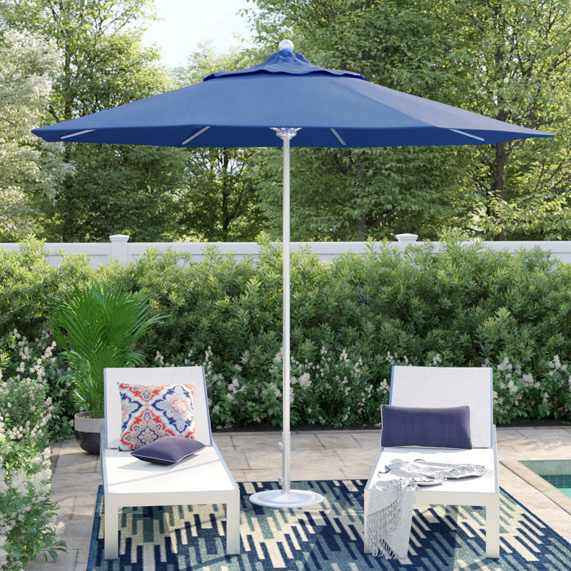 Parasol de marché 9 pi Hibo, Tissu performance bleu royal