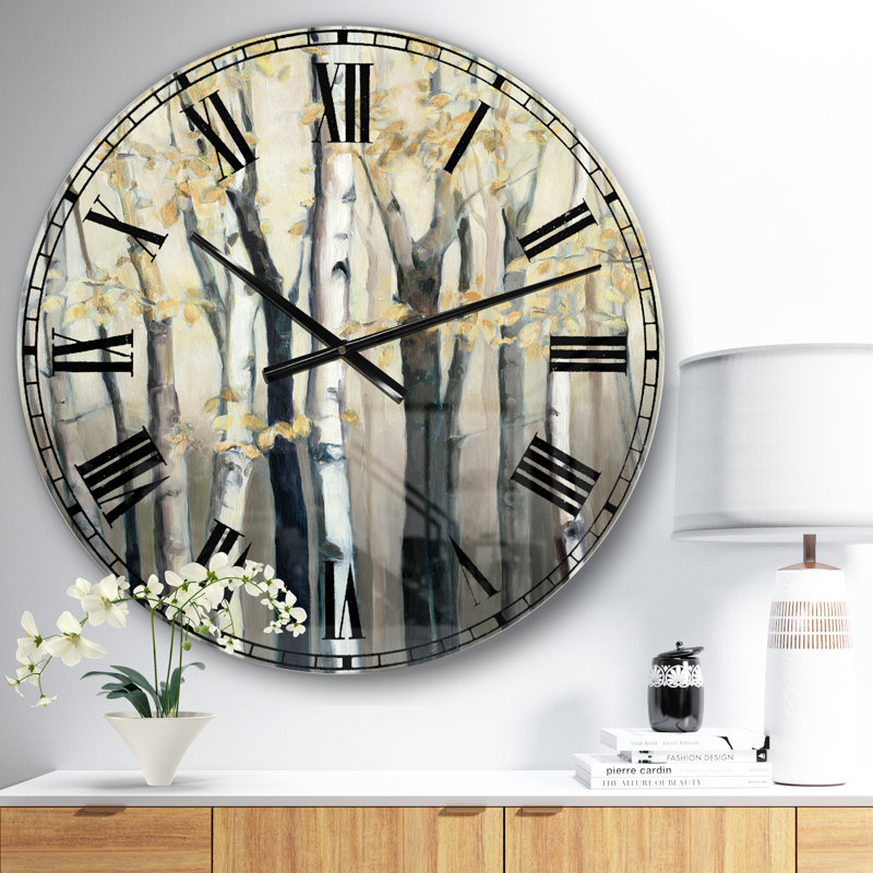 Golden Birch Forest III - Horloge murale traditionnelle, Petit