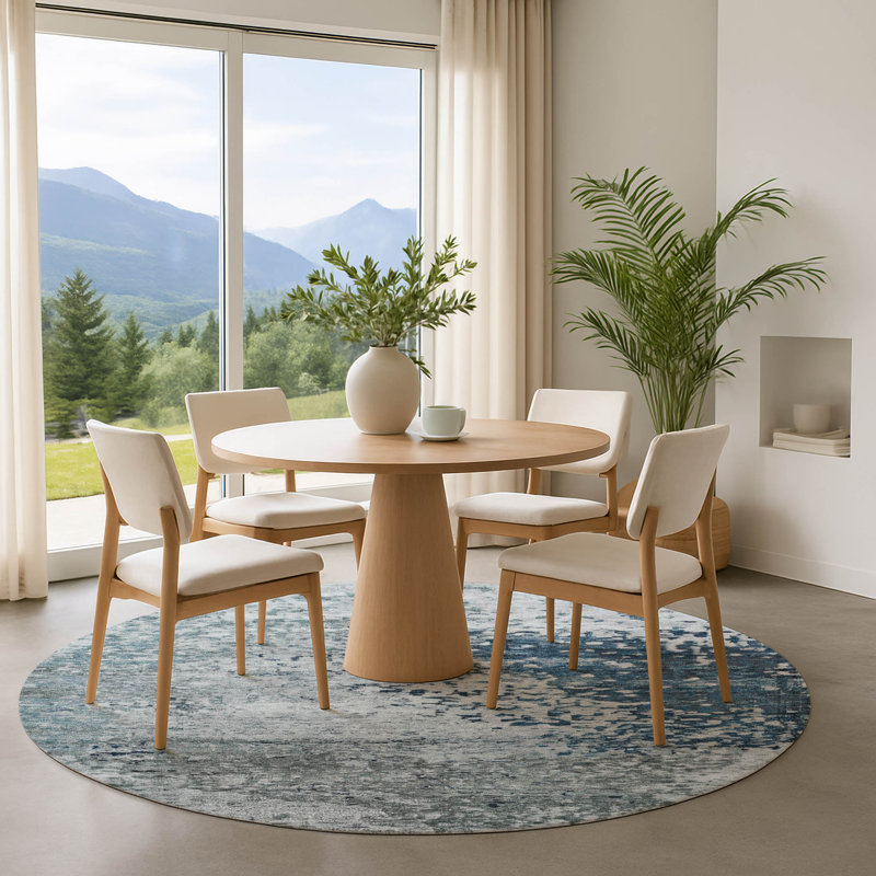 Premium Machine Washable Lubbers AMF1737 Modern Rug, Round 8'