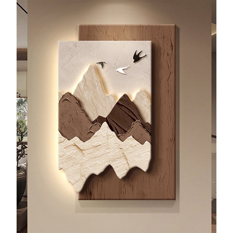 Décoration murale 3D en forme d'oiseau de montagne pour salon, 51.18" H x 35.43" W x 1.57" D