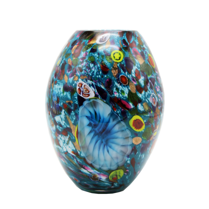 Estrada Multicolor Hand Blown Art Glass Vase