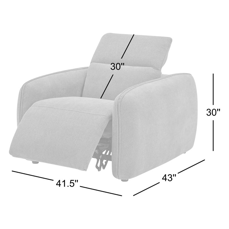 Pompeo Upholstered Recliner Armchair, Elite Charcoal Gray Boucle