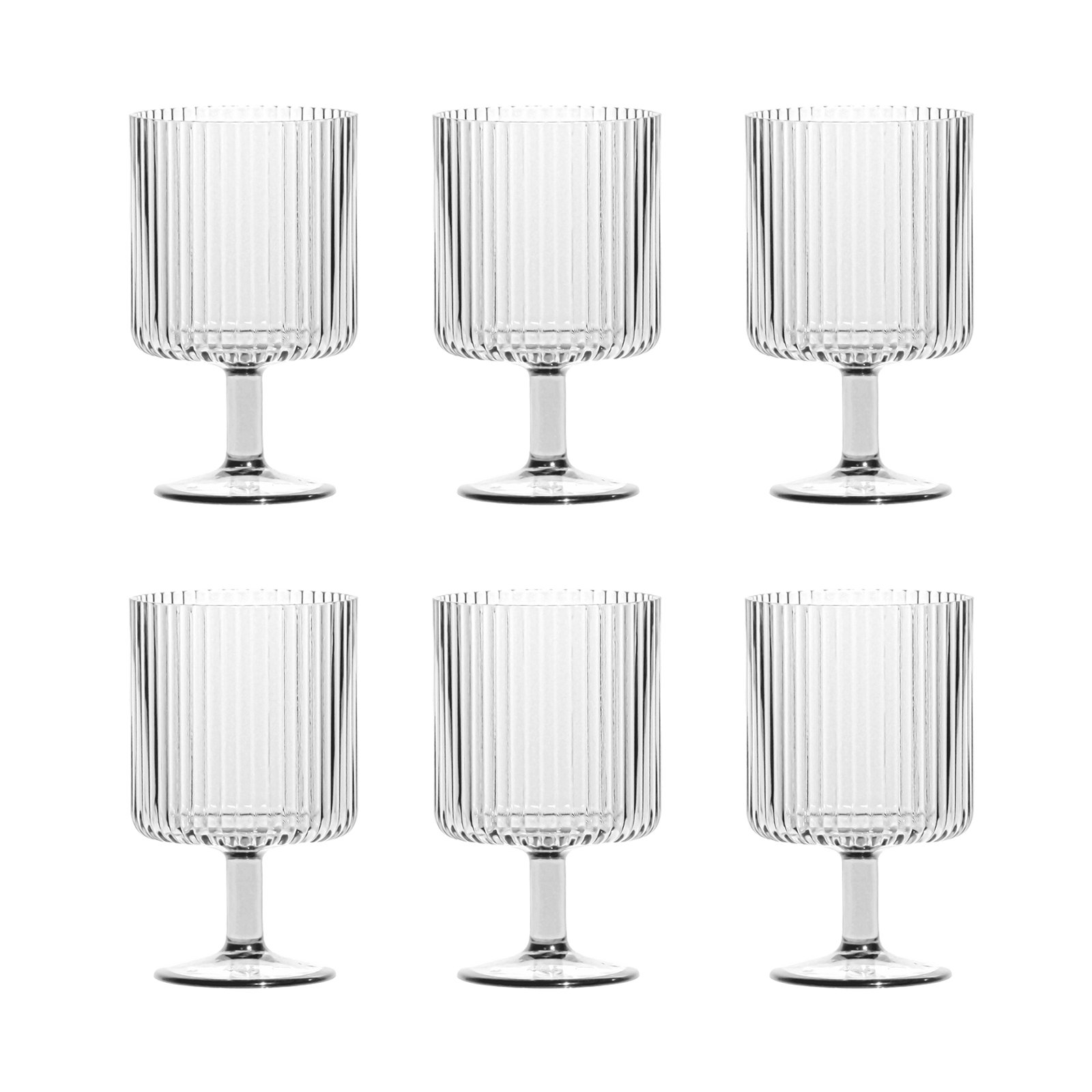 Laya Fluted Acrylic Goblet, Clear