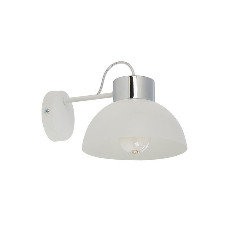 Gribble Armed Sconce, Chrome, White