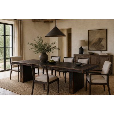Rectangle Oak Block Dining Table