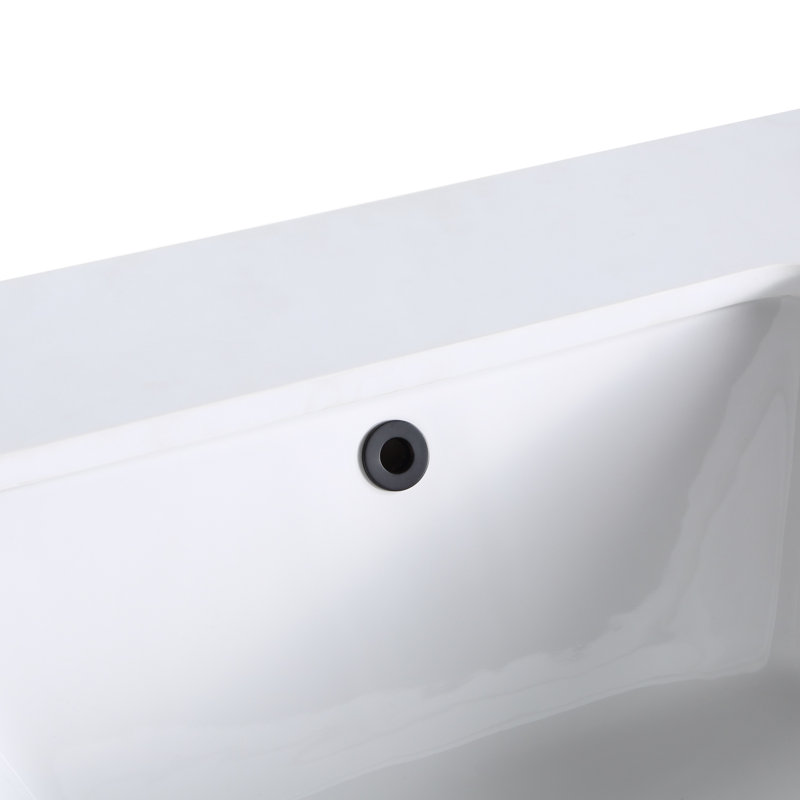Terra 36'' Single Bathroom Vanity with Top, Walnut, White Granite, Satin Brass
