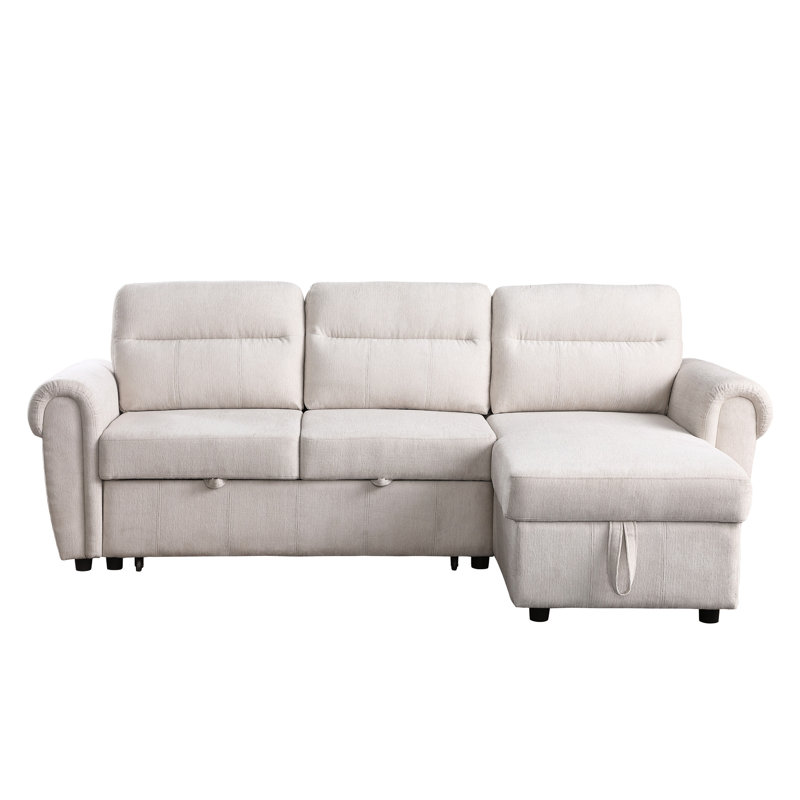 Canapé modulaire en chenille 3 pièces avec méridienne réversible et rangement