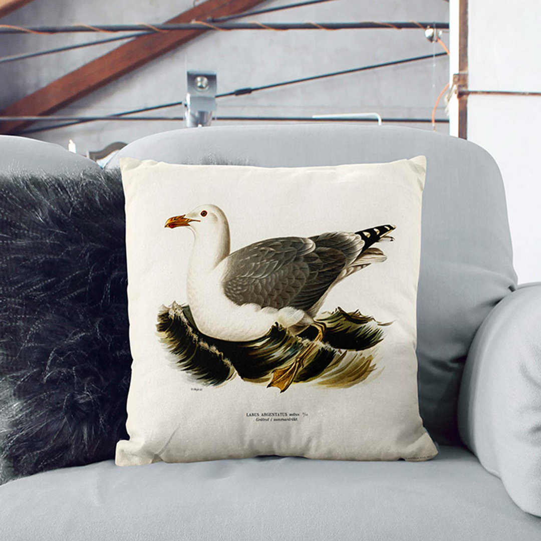 Herring Gull by Von Wright Cushion with Filling