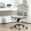 Chaise de bureau grise, surface polaire, conception à boutons, hauteur réglable, chaise pivotante en gris, texture, rembourré et créatif