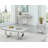 Monroe 47.5" Rectangular Marble with Double Pedestal Coffee Table -107134557