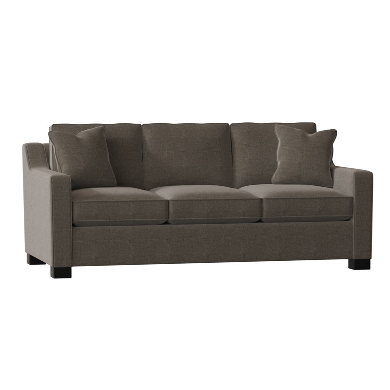 Aceyon 79" Square Arm Sofa Bed with Reversible Cushions, Espresso, Jango Mushroom