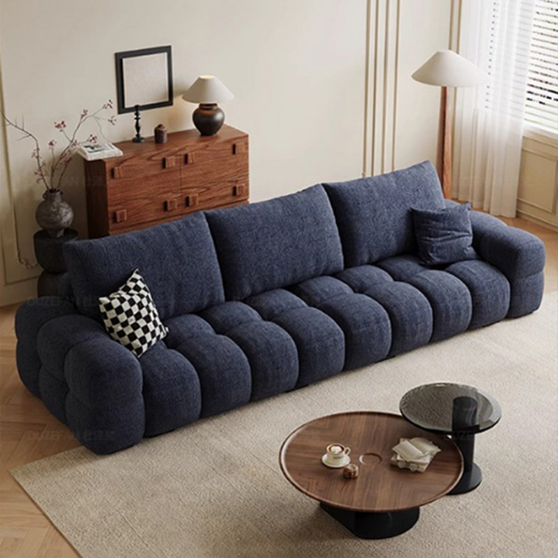 Canapé moderne minimaliste et créatif, H 28,74 po x l 118,11 po x P 40,16 po, 4, Bleu très foncé