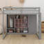 Lit mezzanine en bois pleine grandeur avec garde-robe, tablettes et armoire, cadre de lit multi-rangement peu encombrant-1960706830-1960706828