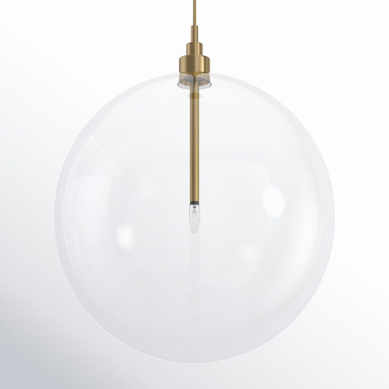 Jeanna 1-Light Pendant in Brass, Brass