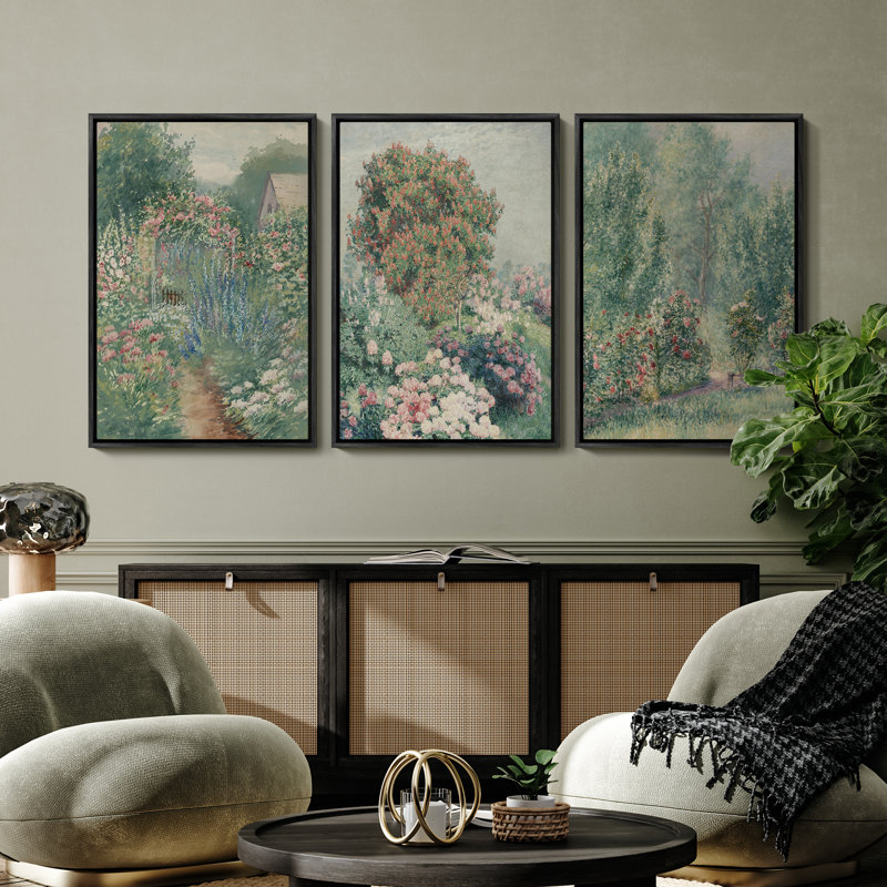 Art mural encadré, rétro, antique, classique pour chambre à coucher - 24 po x 36 po x 3 panneaux, H 36 po x l 24 po, Noir