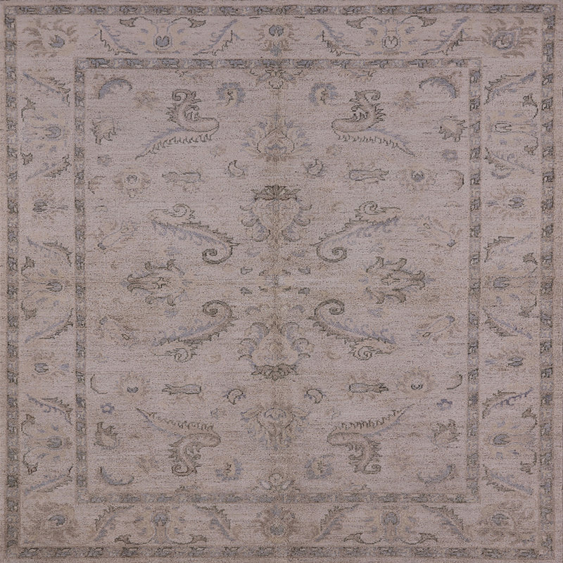 Tapis oriental beige Isaha, Carré 5 pi