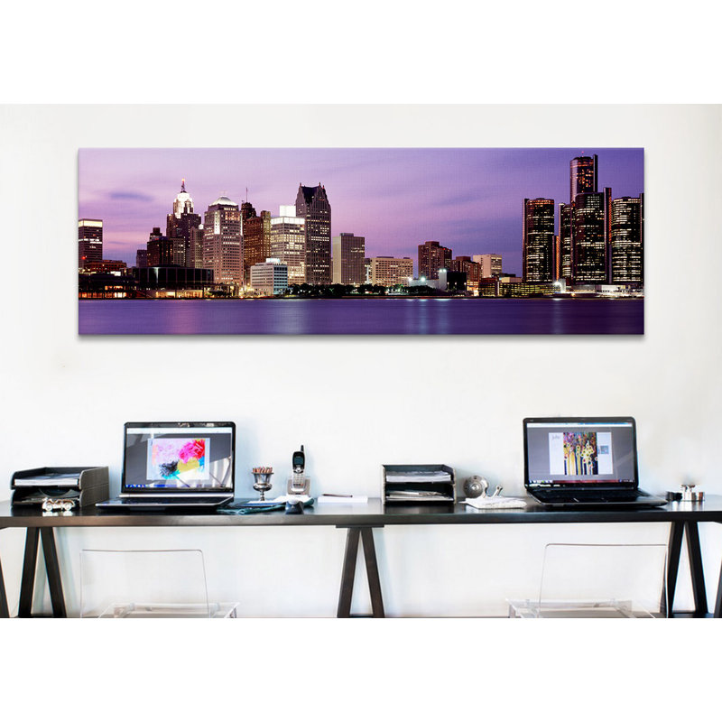 «Detroit, Michigan», reproduction de photo sur toile, H 20 po x l 60 po x P 1,5 po, Toile tendue